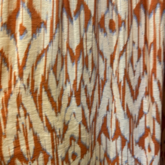 Nine West Hi-Low Women’s Dress. Size Medium. Terracotta, blue, and cream. - Picture 3 of 6